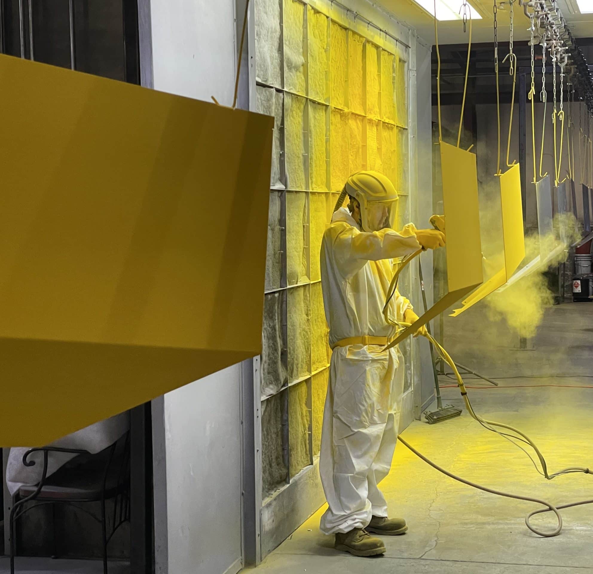 Powder Coating Application Yellow Paint